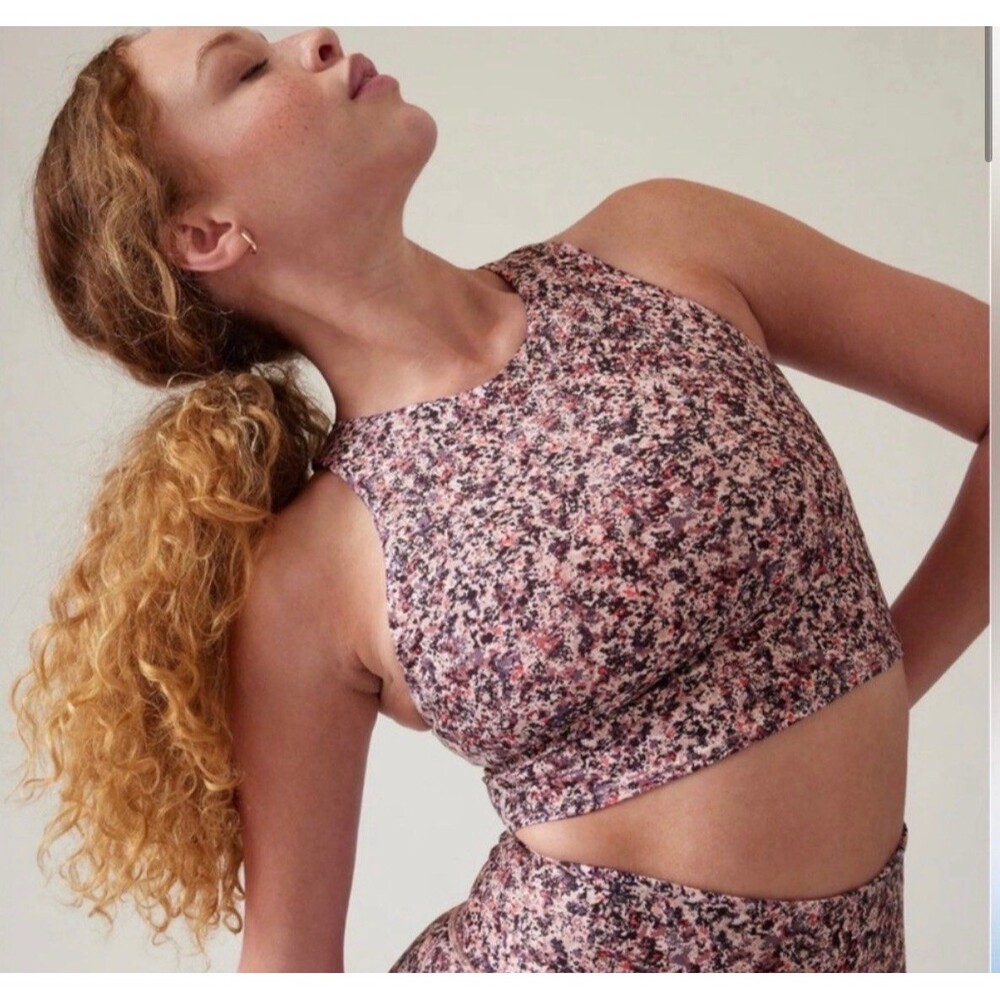 Athleta Conscious Crop Printed Crop Top XS NWOT